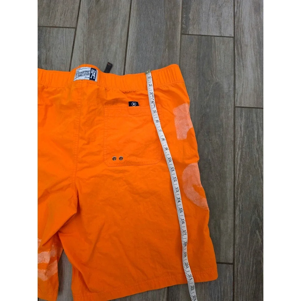 Converse One Star Mens Orange Board Shorts Swim Trunks Graphic XL